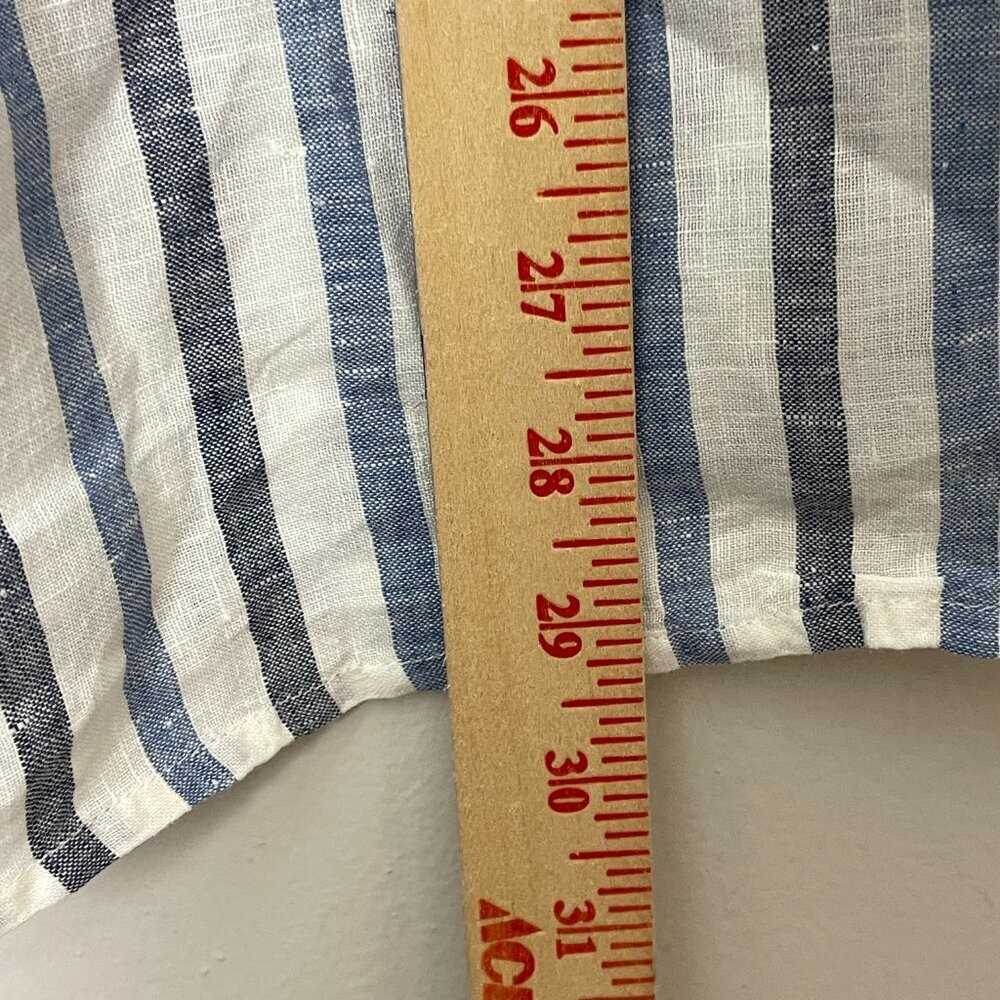 TWO by Vince Camuto Shirt Women's XL Blue Button Down Stripes Beach Boho Minimal - Picture 6 of 11
